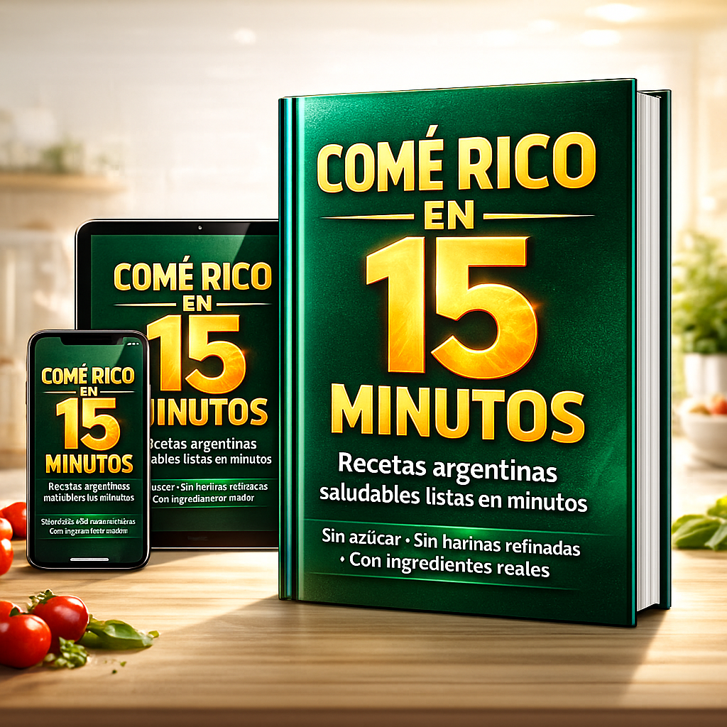 Libro Digital "Comé Rico en 15 Min" + 15 Bonos Gratis
